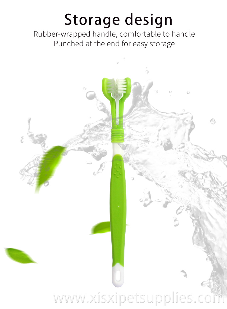 Factory Wholesale 2 In 1 Pet Dental Care 3D Pet Toothbrush Cat Dog Tooth Brush